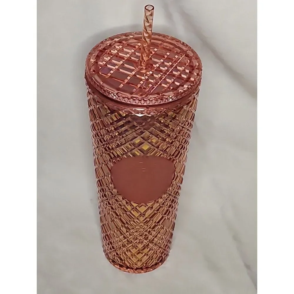Starbucks 2021 Winter Holiday Jeweled Tumbler Cold Cup 24oz Rose Gold Venti - Picture 5 of 8